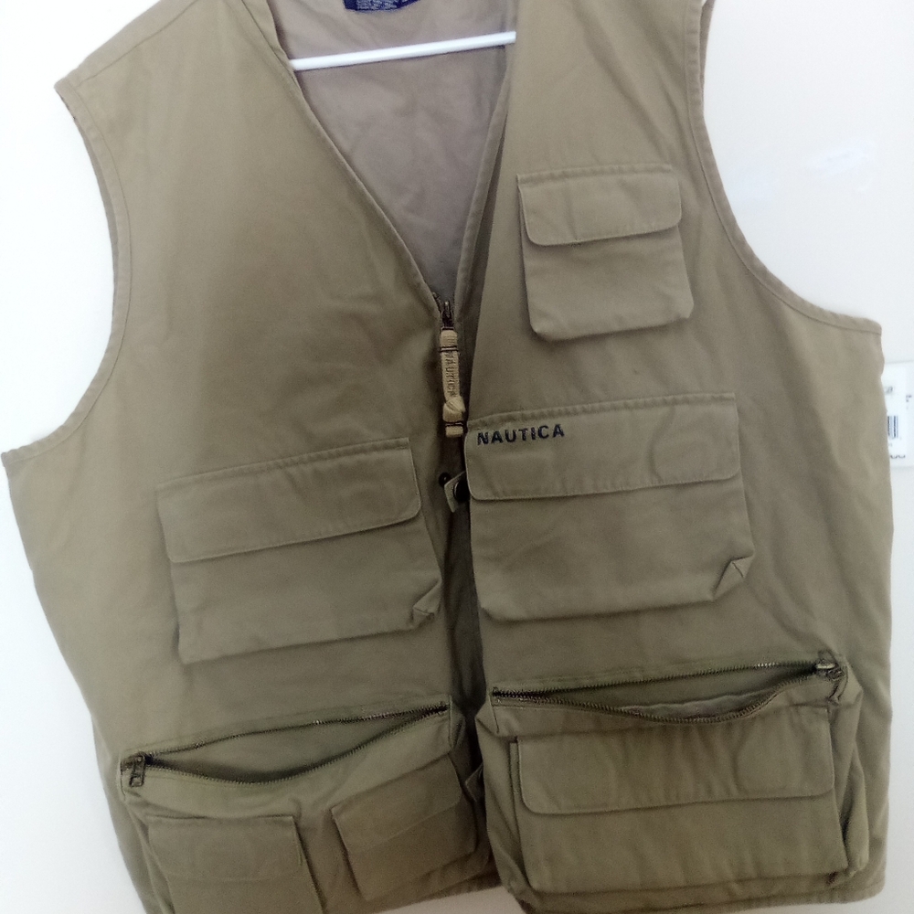 Nautica Khaki Multi-Pocket Vest SIZE XXL - Picture 6 of 8
